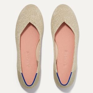 Rothy’s - The Flat in Light Gold Metallic, Size 7.5 (new)